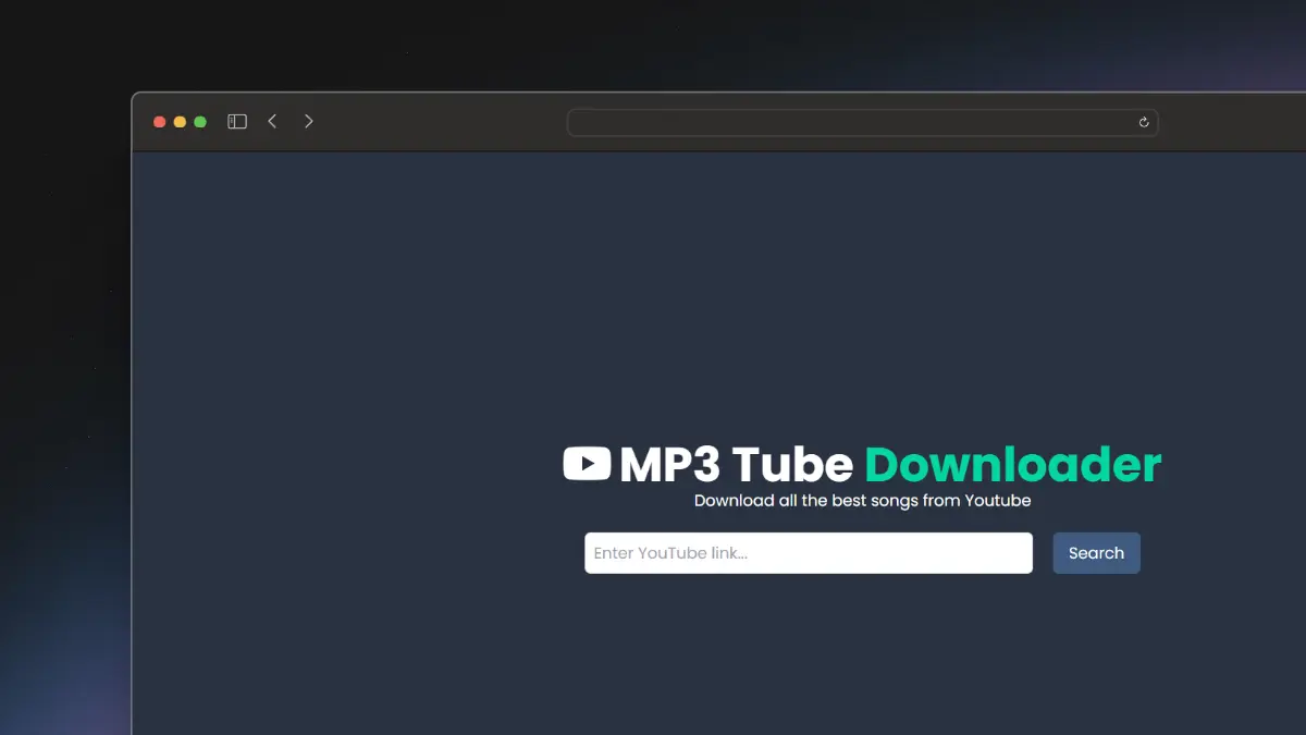 Captura de pantalla del proyecto MP3 Tube Downloader