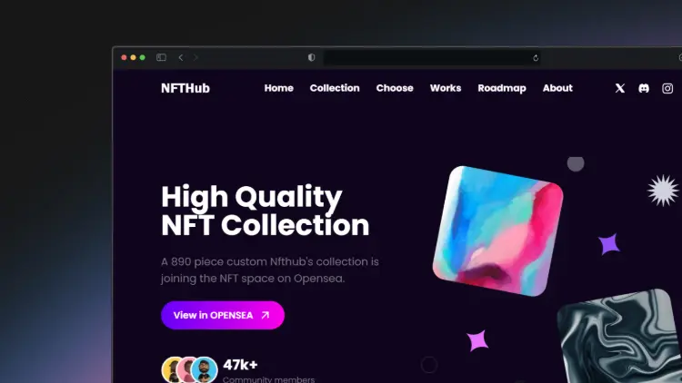 Captura de pantalla del proyecto NFTHub